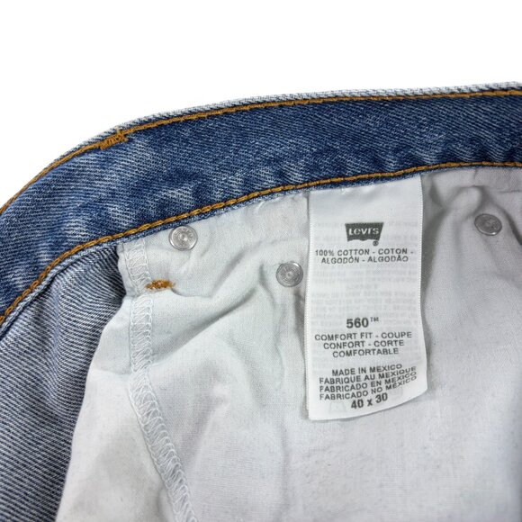 Levis 560 Comfort Fit Straight Leg Denim Jeans Mens Size 40 x 30 - Picture 6 of 9